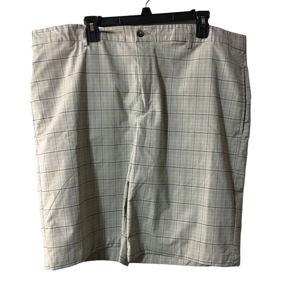 GREG NORMAN TAN AND BLACK PLAID GOLF SHORTS MENS 42 - Picture 1 of 4